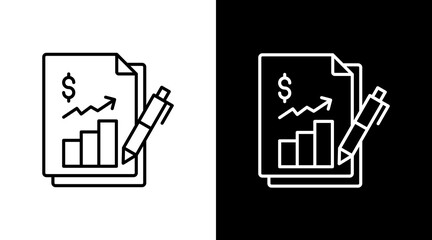 Financial Report  White Icon Set Design