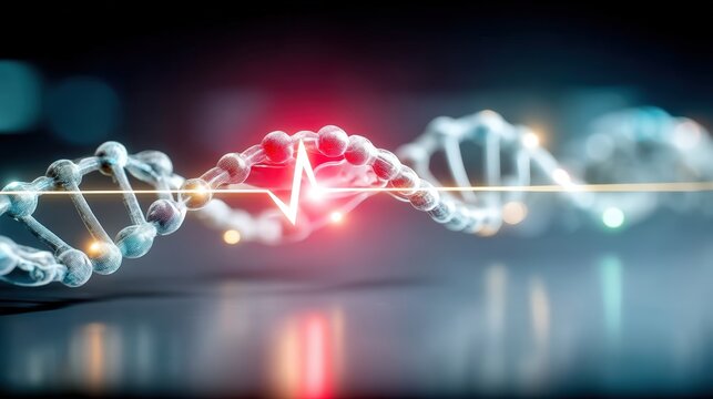 Analyzing genetic structures science laboratory infographic digital environment close-up view dna research and health insights - Powered by Adobe