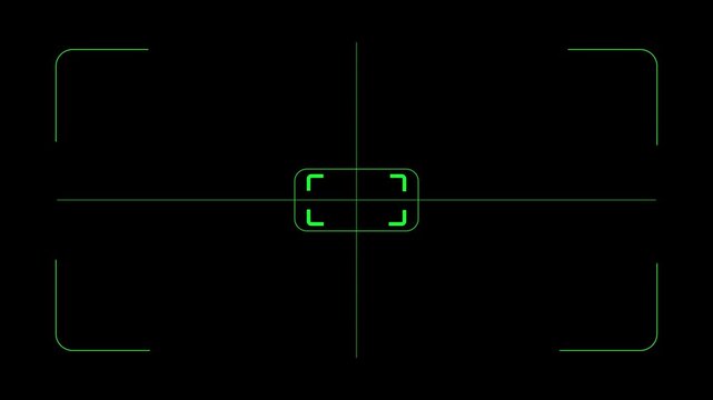 Futuristic Green Crosshair Targeting Reticle on Black Background scope