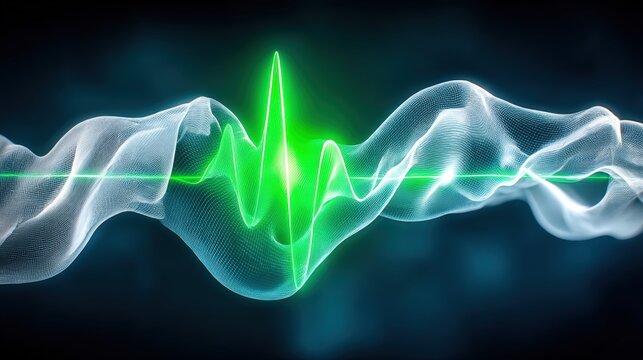 Dynamic heartbeat visualization digital realm graphic design abstract environment futuristic viewpoint health concept for awareness