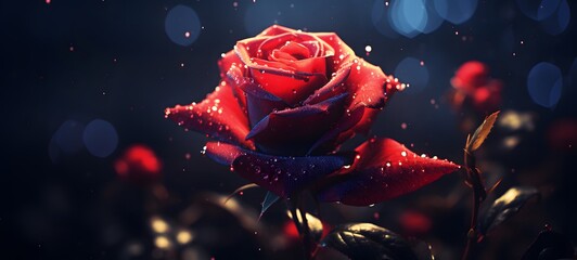 Pointillist grunge design of rose with abstract dotted pattern ,generative AI