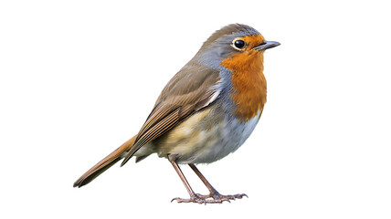 Fototapeta premium European robin perched against a stark black background showcasing its vibrant orange breast and detailed feathers
