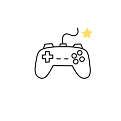 Obraz premium Outline Gamepad Illustration, Console Controller Vector Icon, video game controller icon