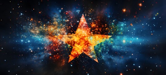 Pointillist grunge design of star with abstract dotted pattern,generative AI