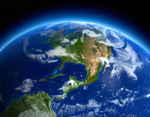 Beautiful rendered Earth, showing North America