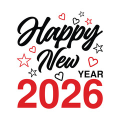 Happy New Year 2026 vector design 