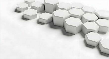 Abstract White Hexagon Pattern - Modern Minimalist Design.