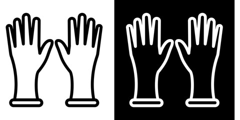 Surgical Gloves Icon Set White Style Collection