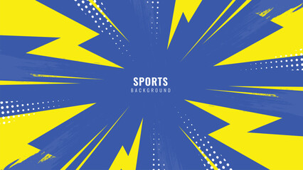 Dynamic Sport Background Template with Abstract Brush and Colorful Overlap Design