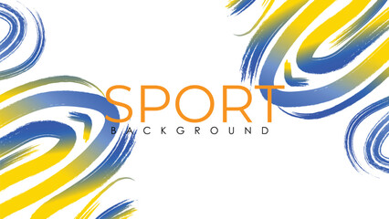 Dynamic Sport Background Template with Abstract Brush and Colorful Overlap Design