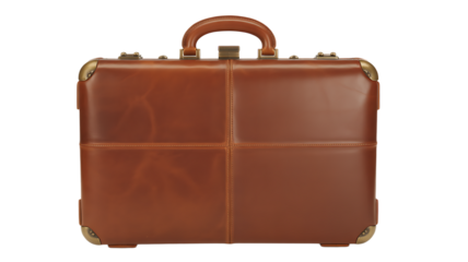 a brown leather briefcase with a handle 
