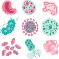 vector set of colorful sea animals