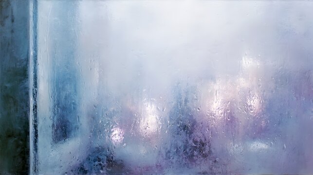 Blurred abstract background with condensation droplets on frosted glass. - Powered by Adobe