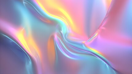 Abstract iridescent neon background featuring smooth pastel gradients and holographic foil effects, trendy vaporwave-inspired digital art design --ar 16:9