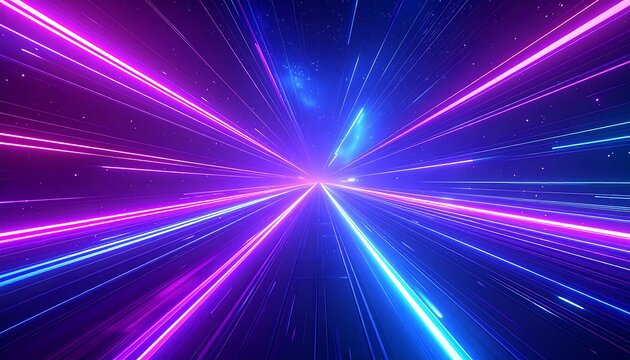 Bright, abstract illustration of a vibrant, colorful light tunnel