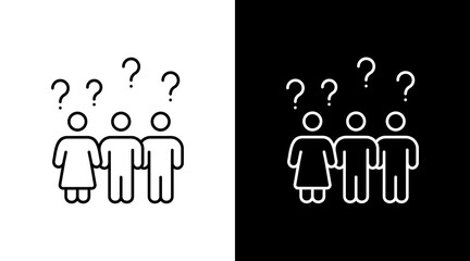 Confused Public  White Icon Set Design