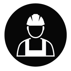 Construction worker icon representing labor and industry safety.