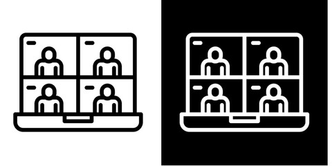 Online Meeting  Icon Set White Style Collection