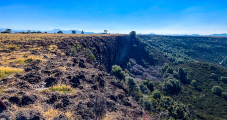 The Jamestown, California, valley looking down from Tabletop MountainThe Jamestown, California, valley looking down from Tabletop Mountain and the famous gold climbing wall where experts practice