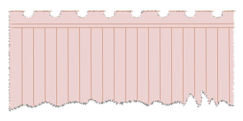 Decorative Pink Scalloped Torn Paper Banner Tag with vector illustration