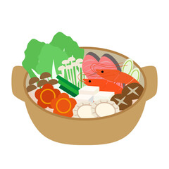 海鮮鍋のイラスト素材