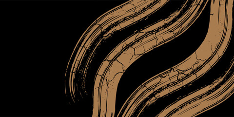 brown black brush car sticker wrap abstract banner pattern sporty lines black brown grunge color combination brush motorsport racing pattern, Modern.