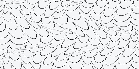 simple black outline fish scale wave pattern for banner poster background. © kowsar