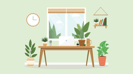 ECO home office vector illustration art
