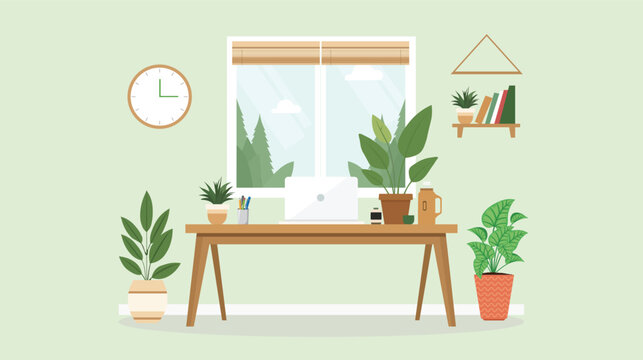 ECO home office vector illustration art