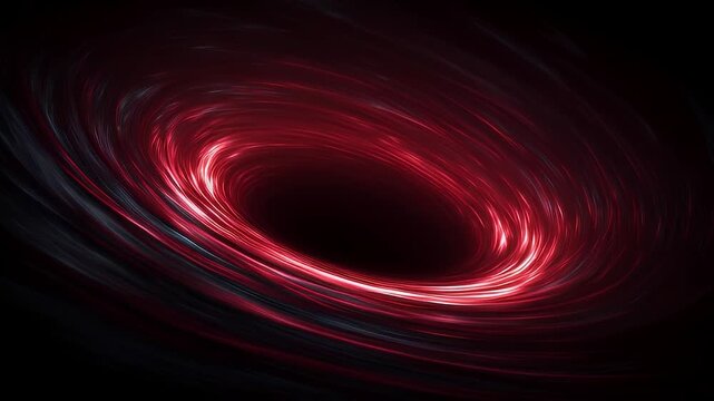 A mesmerizing, swirling cosmic black hole with vibrant red hues. - Powered by Adobe