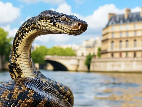 Anaconda on the seine river in Paris