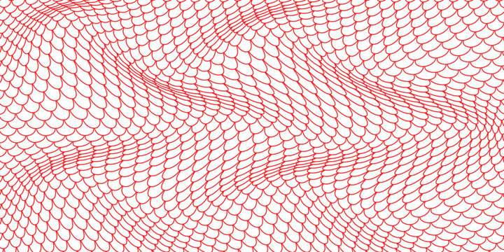simple red fish scale wave pattern for banner poster background.