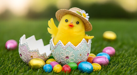 easter eggs and chickens