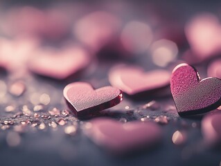 Romantic Heart Background with Glittering Details for Valentine's Day