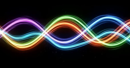 Vibrant Light Trails: Flowing Colorful Waves for Abstract Backgrounds and Visual Effects - Powered by Adobe