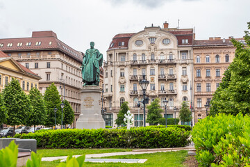 Bronze statue of Archduke Joseph of Austria, Jozsef Nador (Palatine of Hungary) in Jozsef Nador Square, Budapest, Hungary
