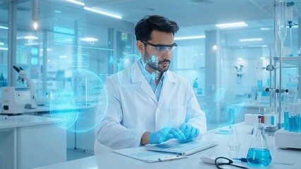 Scientist working in high tech lab - Powered by Adobe