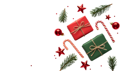 Festive Christmas gifts and decorations holiday season joy