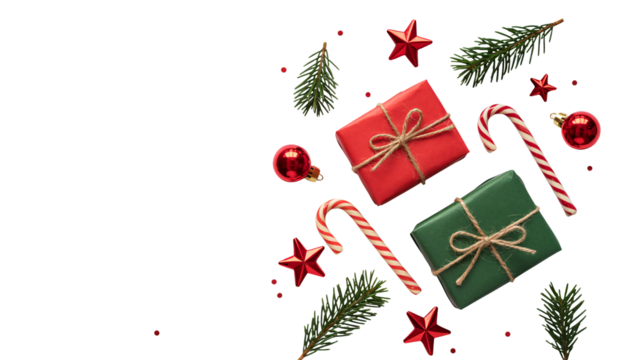 Festive Christmas gifts and decorations holiday season joy