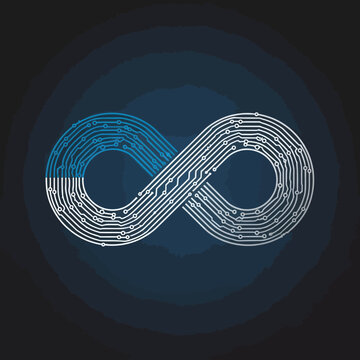 Circuit Board Infinity Symbol - Technology and Connectivity.
