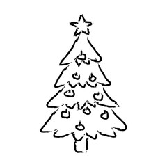 Hand Drawn Christmas Tree Sketch Illustration