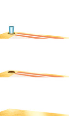 透過された、机と小物