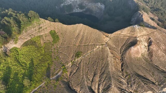 Drone View of Kelimutu Volcano with Stunning Crater Lakes, Flores Island