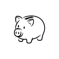 Piggy Bank Doodle Hand drawn