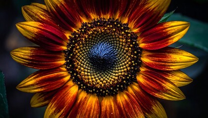 Close-up of a vibrant sunflower, showcasing its petals and center