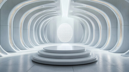 hi-tech fractal geometric podium
