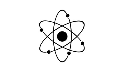 Vector illustration&nbsp;of atomic structure diagram representing atom nucleus and electron orbits on a transparent background
