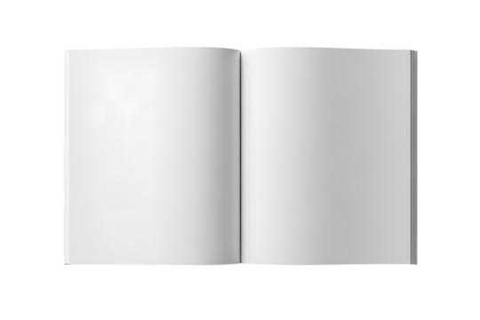 Open book mockup top view transparent PNG