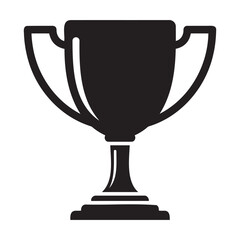 Black silhouette of a trophy cup, representing achievement and victory