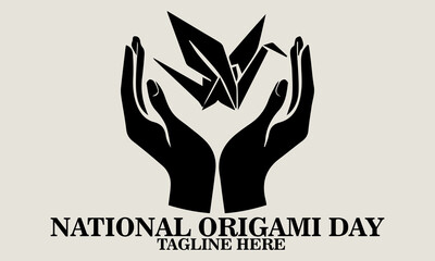illustration vector graphic of national origami Day. national origami day celebration icon and national origami day logo vector
